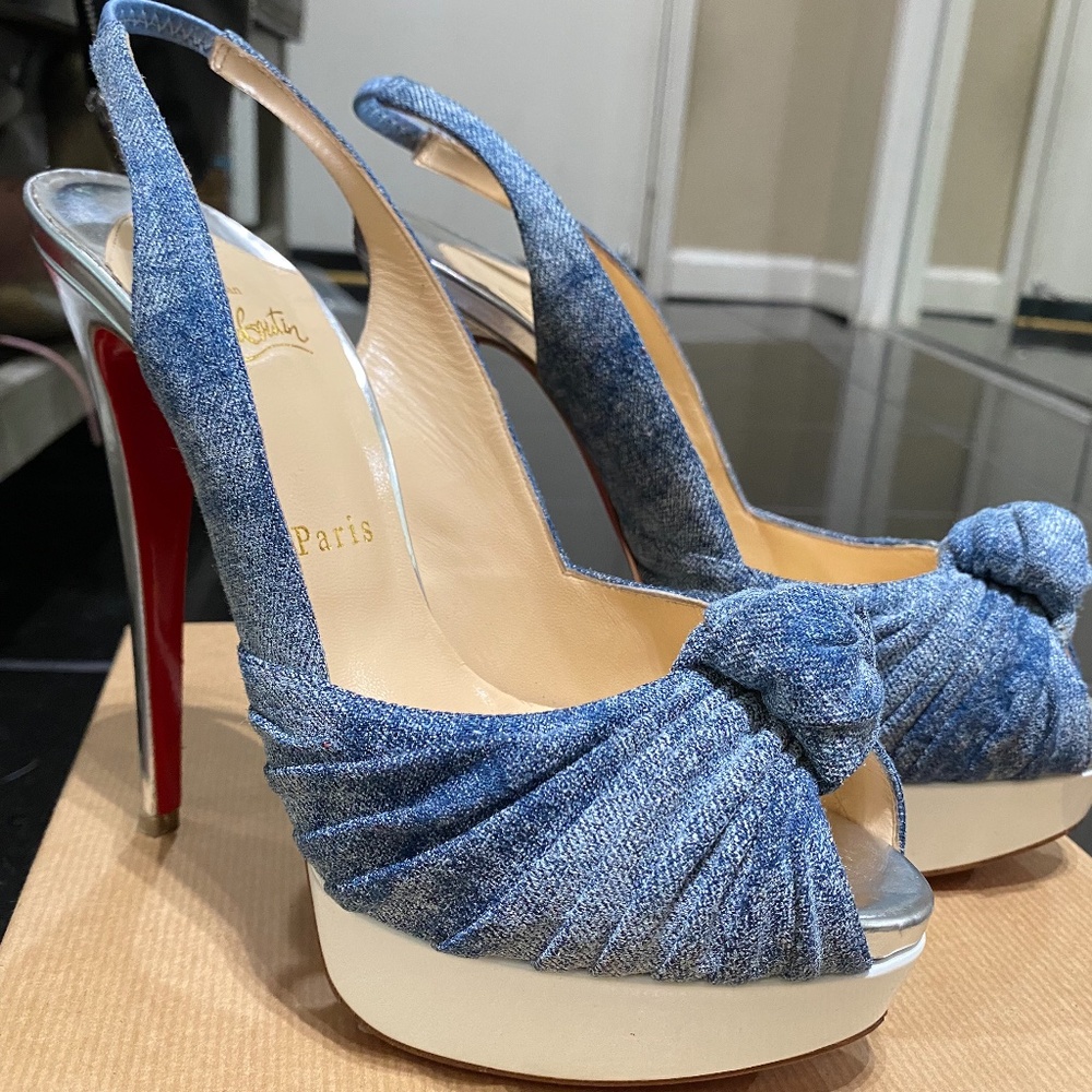 Christian Louboutin Jenny 150mm Jean Patent Plat